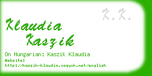 klaudia kaszik business card